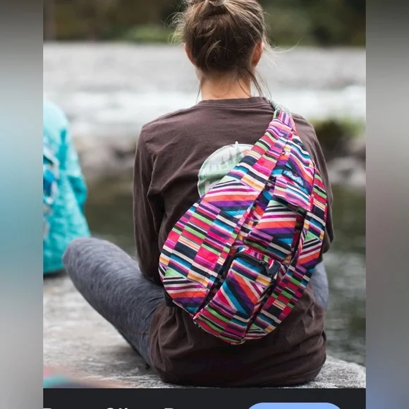 Kavu Red and Pink Backpack Vibrant Geometric Design used ones - Picture 2 of 9